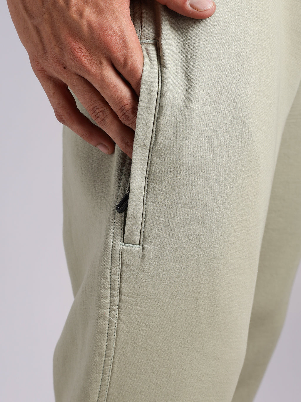 Thomas Scott Men LightOlive Mid-Rise Straight Fit Woven Chino Trousers