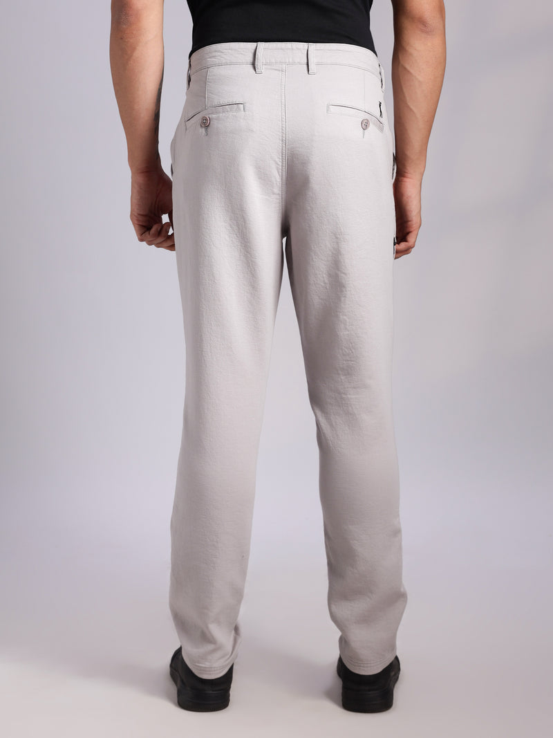 Thomas Scott Men Grey Mid-Rise Straight Fit Woven Chino Trousers