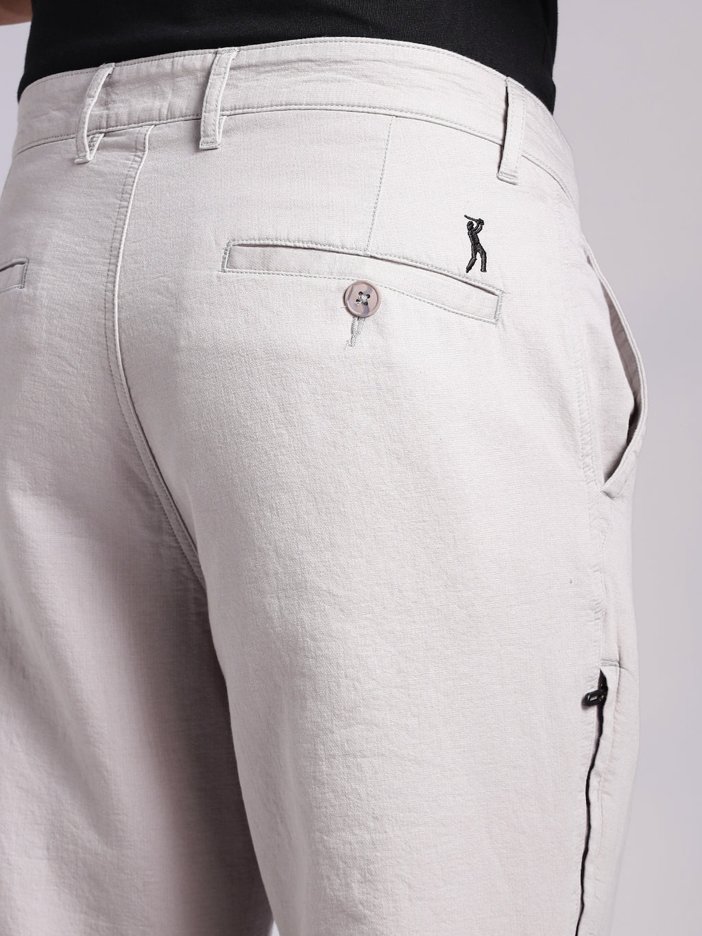Thomas Scott Men Grey Mid-Rise Straight Fit Woven Chino Trousers