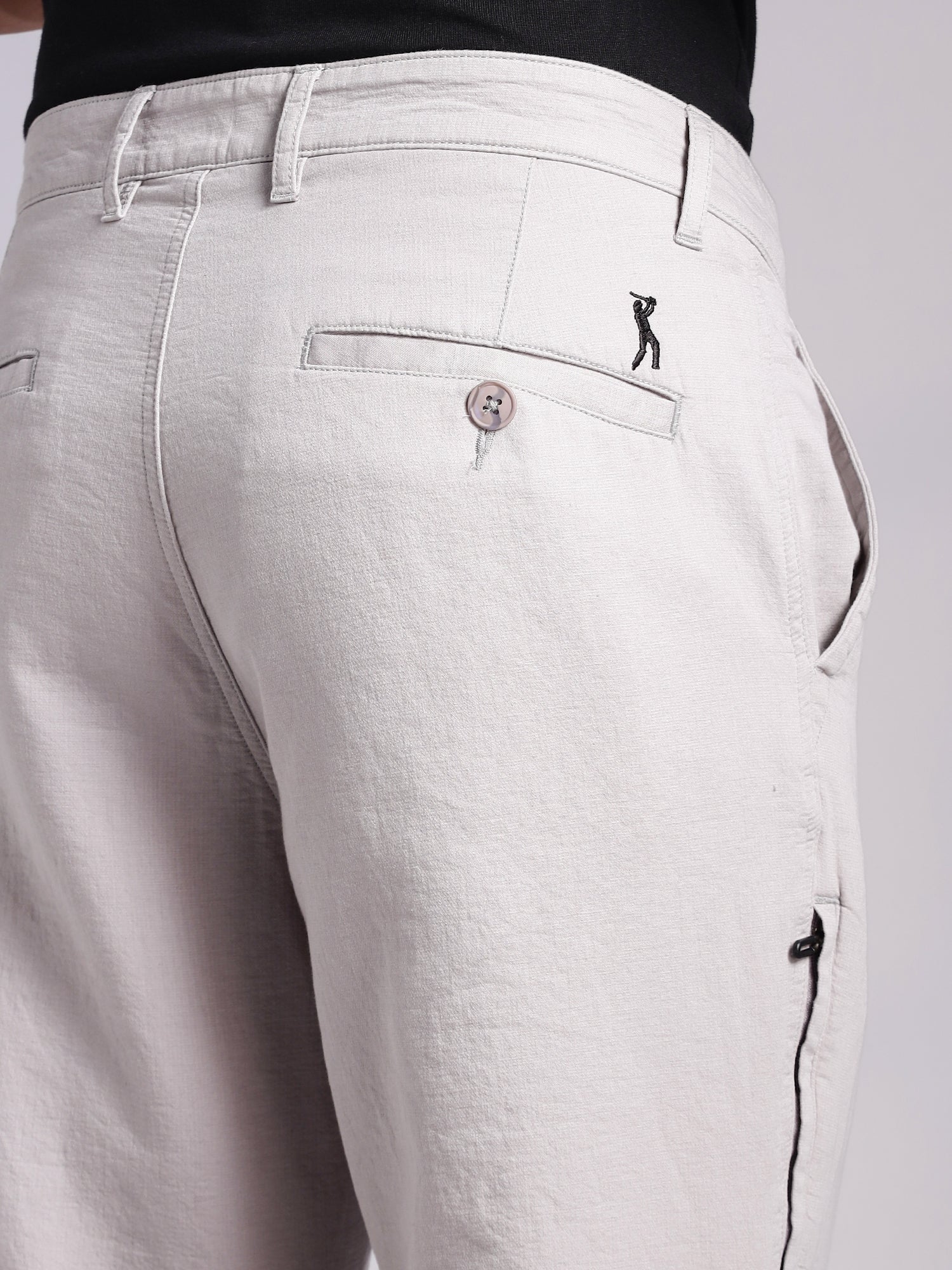 Thomas Scott Men Grey Mid-Rise Straight Fit Woven Chino Trousers