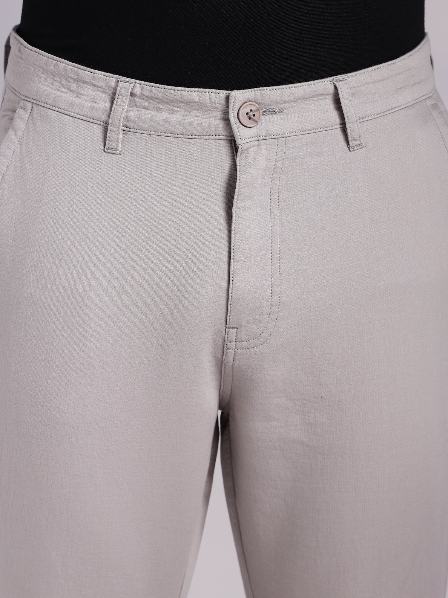 Thomas Scott Men Grey Mid-Rise Straight Fit Woven Chino Trousers