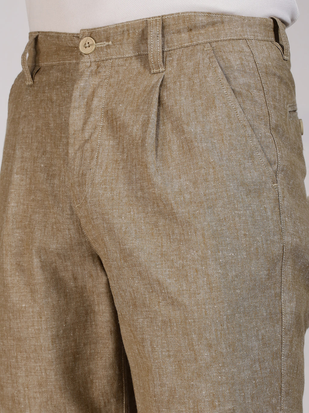 Thomas Scott Men Beige Mid-Rise Regular Fit Woven Linen Chino Shorts