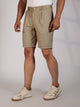 Beige Mid-Rise Regular Fit Woven Linen Chino Shorts For Men