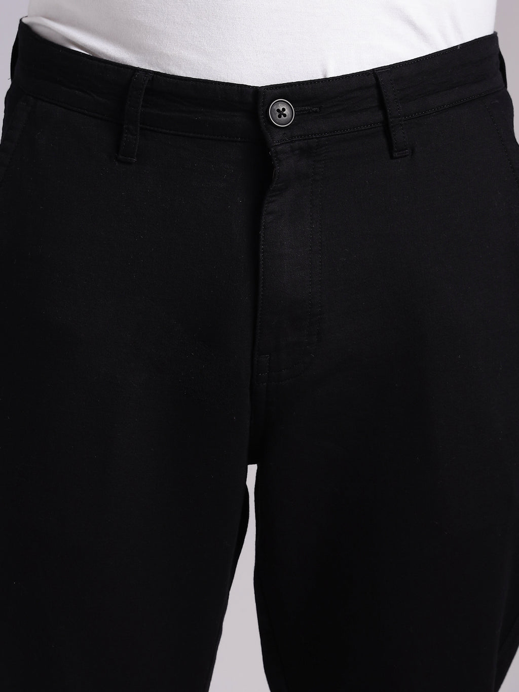 Thomas Scott Men Black Mid-Rise Straight Fit Woven Chino Trousers