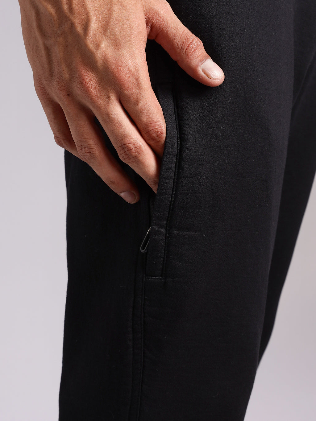 Thomas Scott Men Black Mid-Rise Straight Fit Woven Chino Trousers