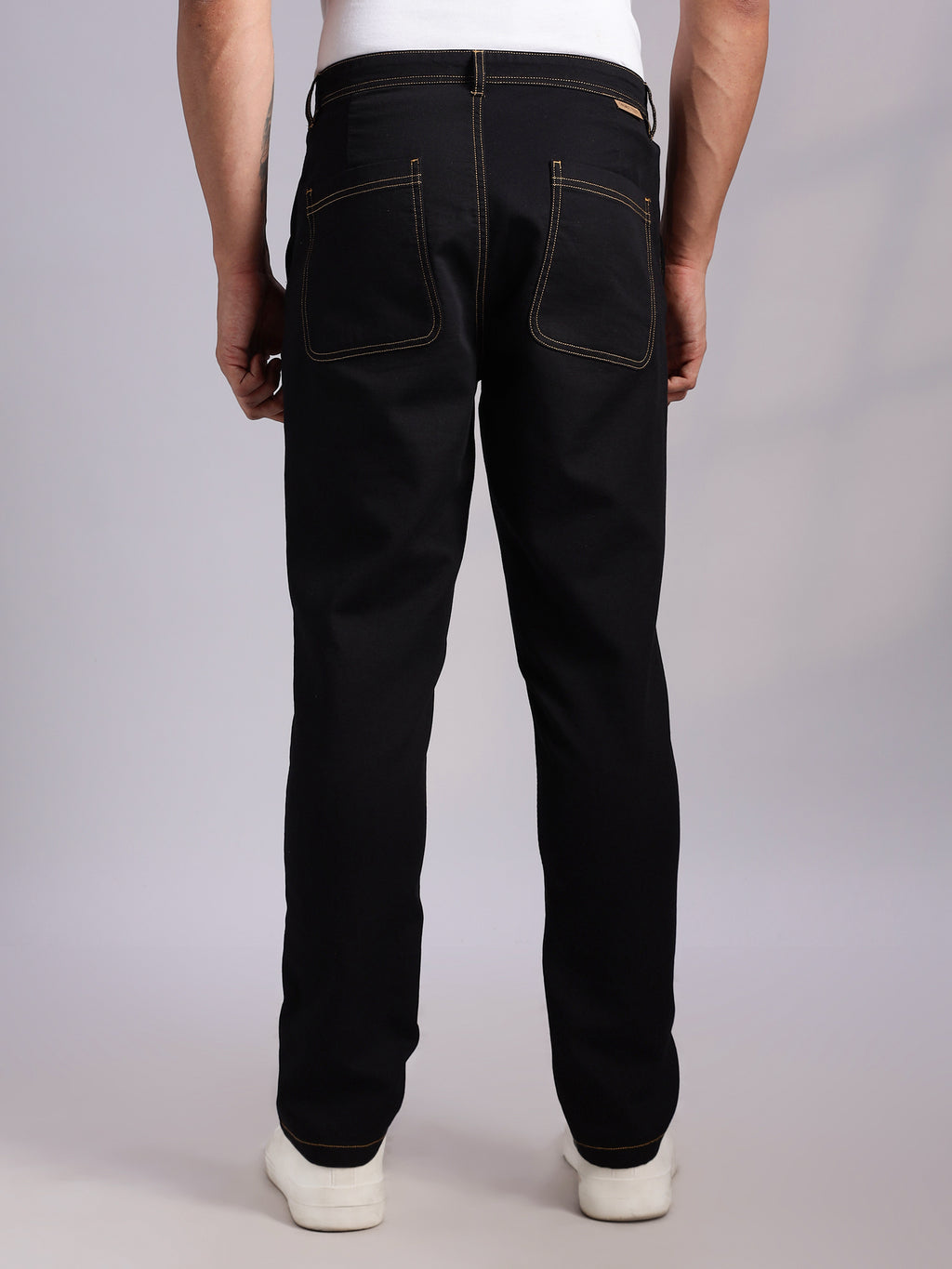 Thomas Scott Men Black Mid-Rise Straight Fit Woven Trouser