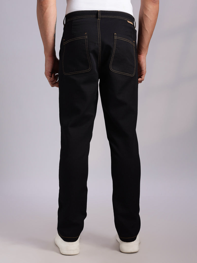 Thomas Scott Men Black Mid-Rise Straight Fit Woven Trouser