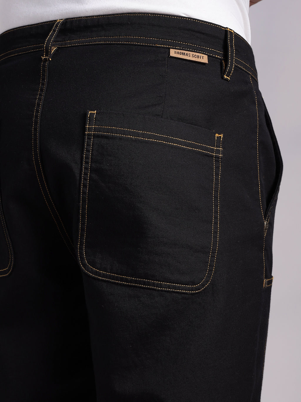 Thomas Scott Men Black Mid-Rise Straight Fit Woven Trouser