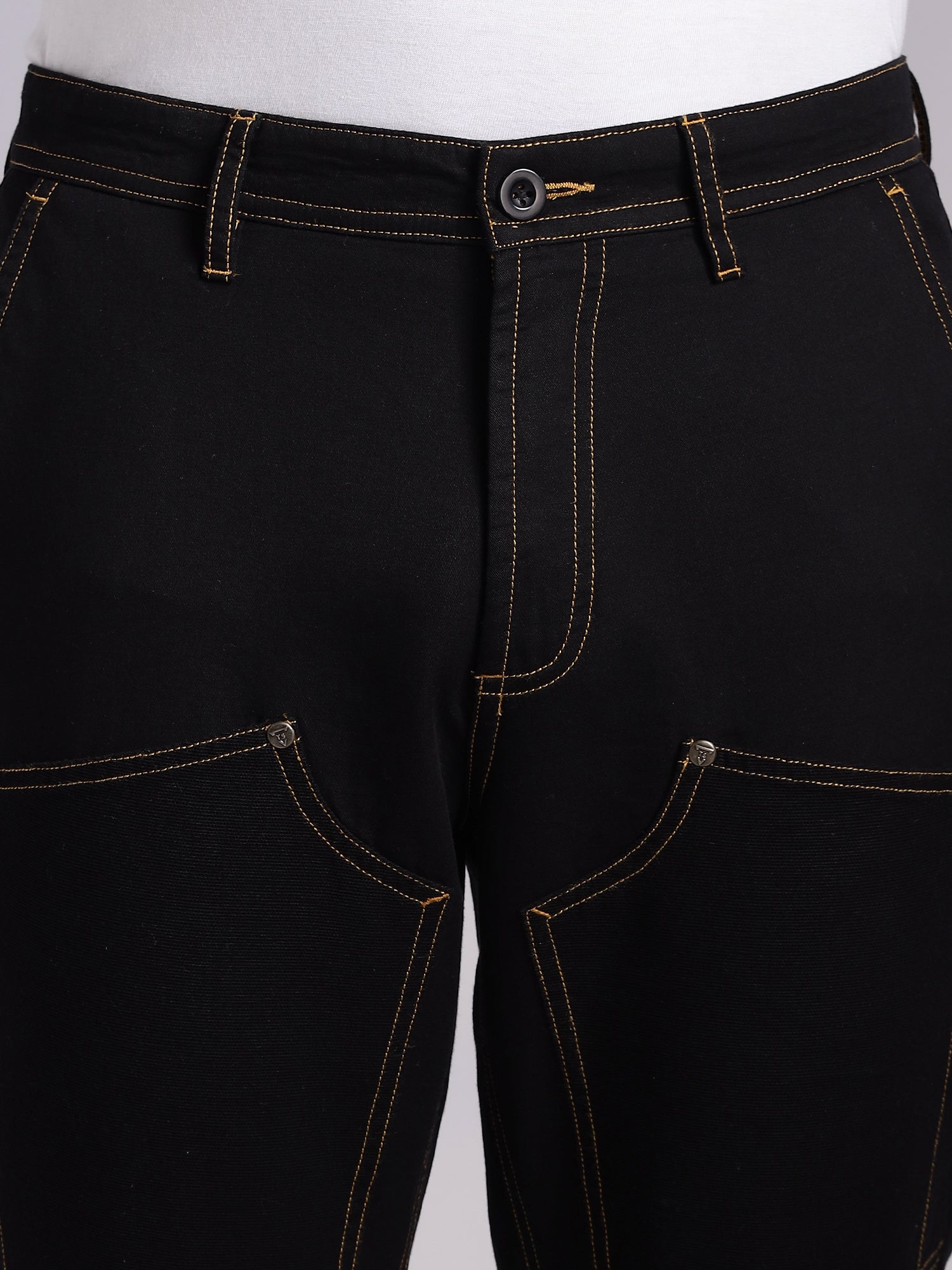 Thomas Scott Men Black Mid-Rise Straight Fit Woven Trouser