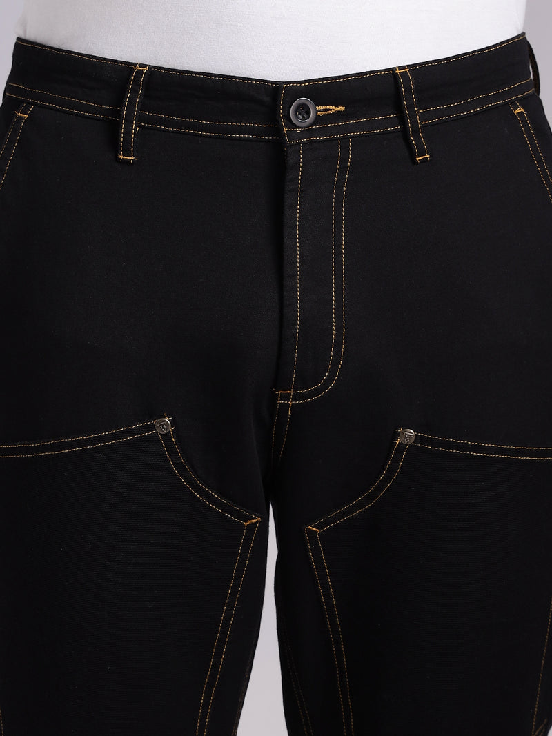 Thomas Scott Men Black Mid-Rise Straight Fit Woven Trouser