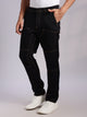 Black Mid-Rise Straight Fit Woven Trouser For Men