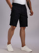 Thomas Scott Men Black Mid-Rise Regular Fit Solid Woven Linen Cargo Shorts