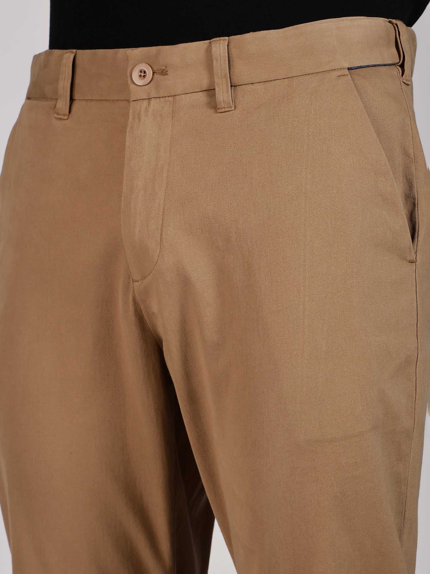 Thomas Scott Men Beige Regular Fit Mid-Rise Woven Chinos Trouser