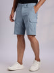 Thomas Scott Men MidBlue Mid-Rise Regular Fit Solid Woven Cargo Shorts