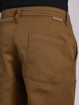 Thomas Scott Men Khaki Mid-Rise Straight Fit Woven Trouser