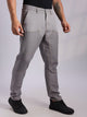 Grey Mid-Rise Straight Fit Woven Trouser For Men