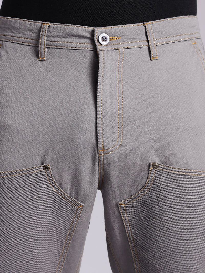 Thomas Scott Men Grey Mid-Rise Straight Fit Woven Trouser