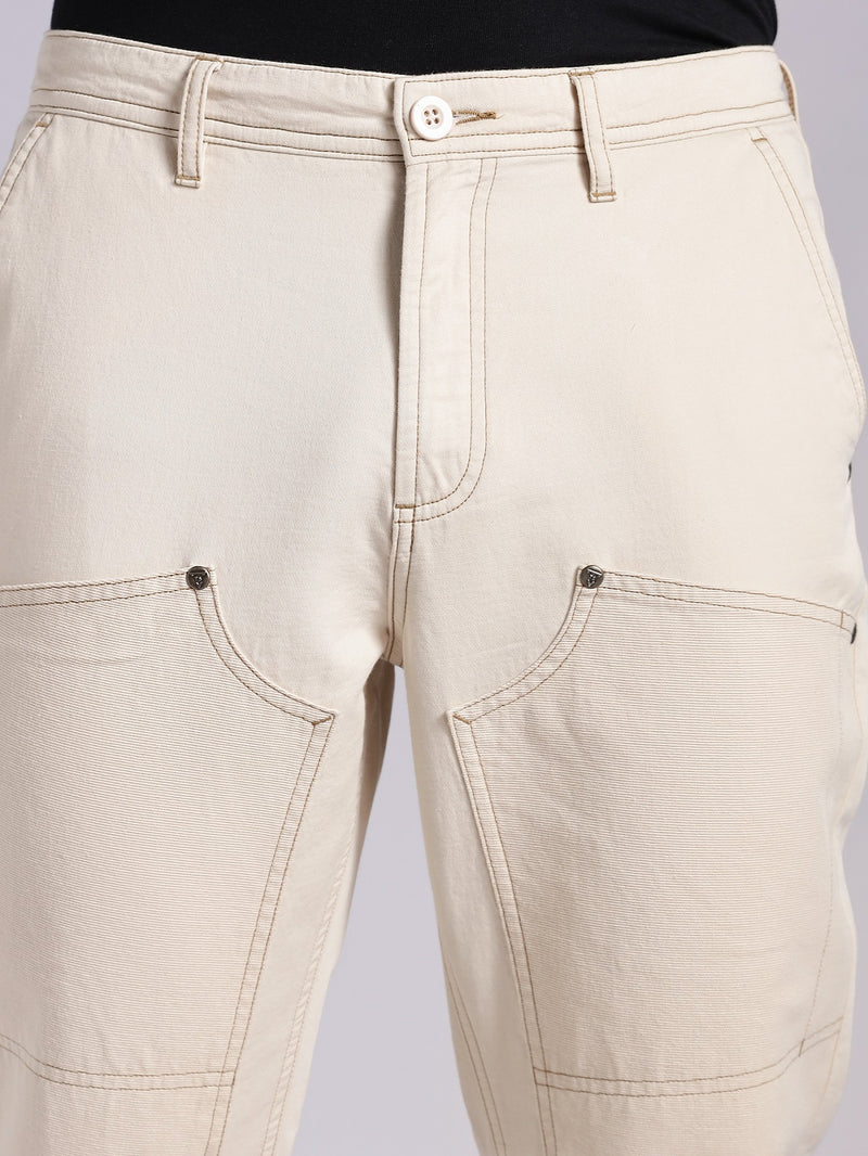Thomas Scott Men Fawn Mid-Rise Straight Fit Woven Trouser
