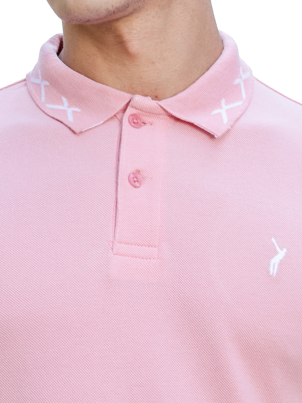 Thomas Scott Men Pink Regular Fit Short Sleeve Polo Collar Knitted T-shirt