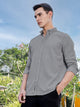 Thomas Scott Men LightGrey Slim Fit Long Sleeves Button-Down Collar Woven Casual Shirt