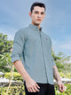 Thomas Scott Men DarkGreen Slim Fit Long Sleeves Button-Down Collar Solid Casual Shirt