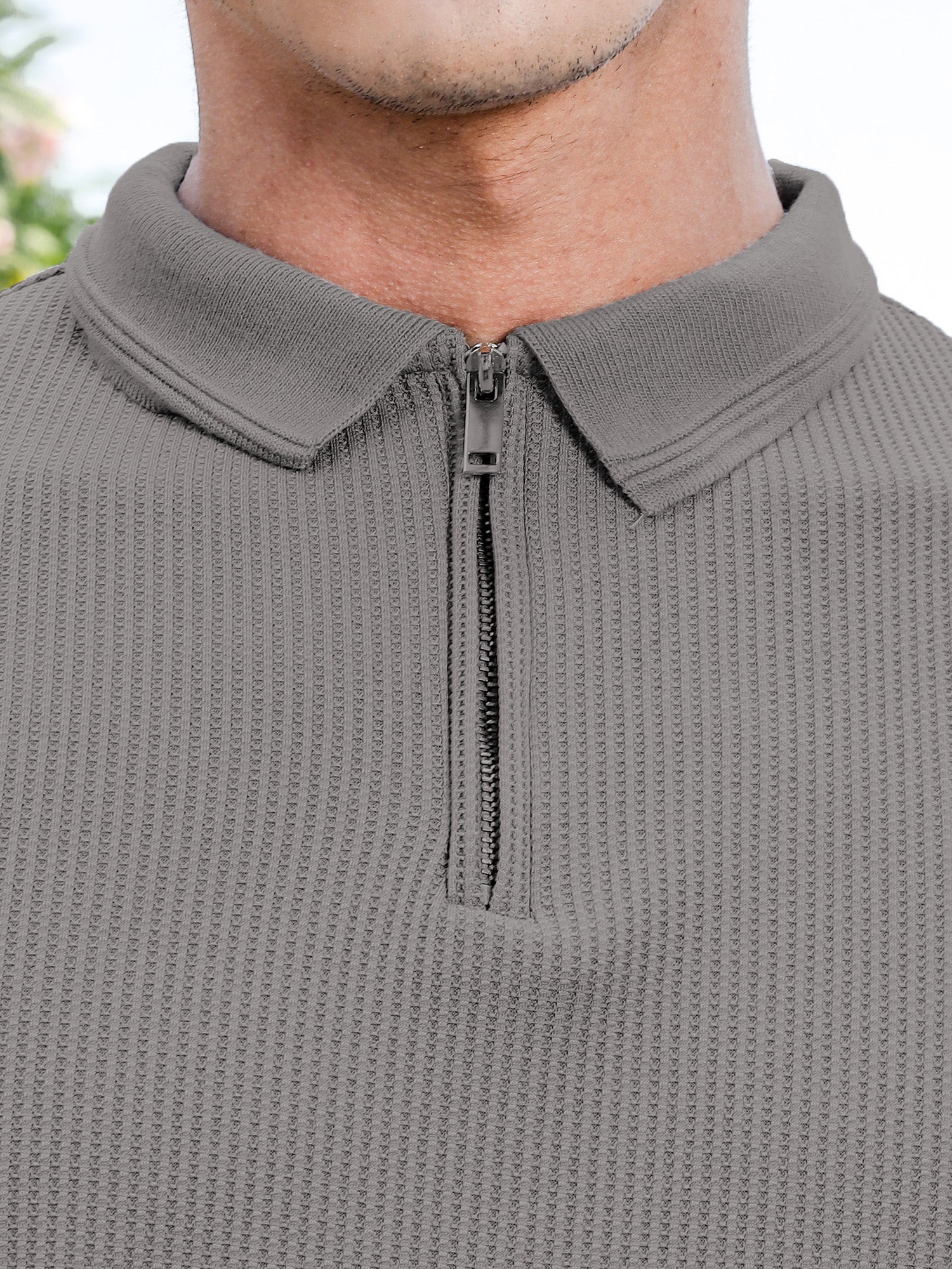 Thomas Scott Men Grey Polo Collar T-shirt
