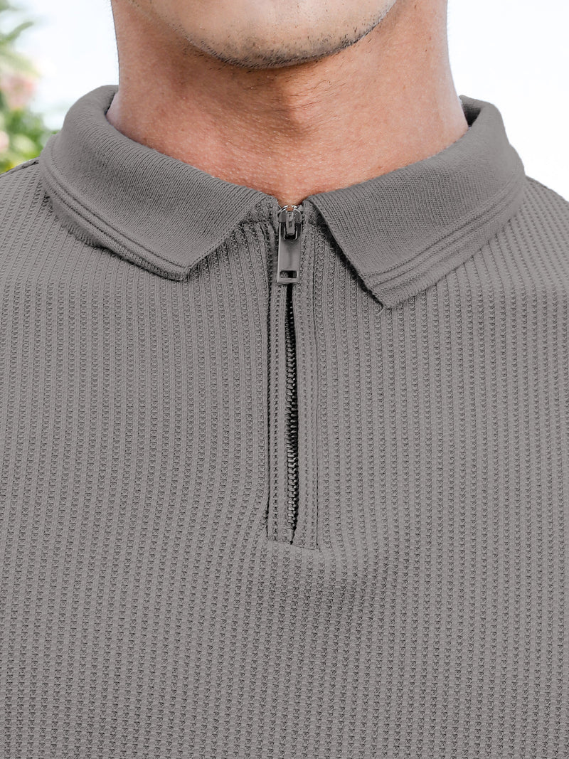 Thomas Scott Men Grey Polo Collar T-shirt