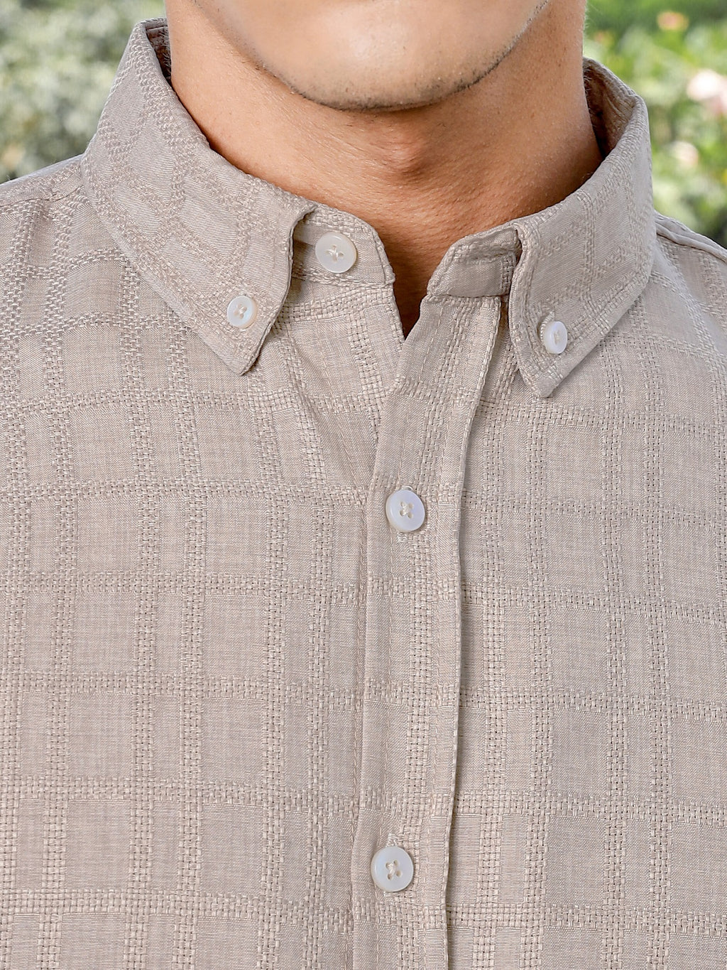 Thomas Scott Men Beige Slim Fit Long Sleeves Button-Down Collar Woven Casual Shirt