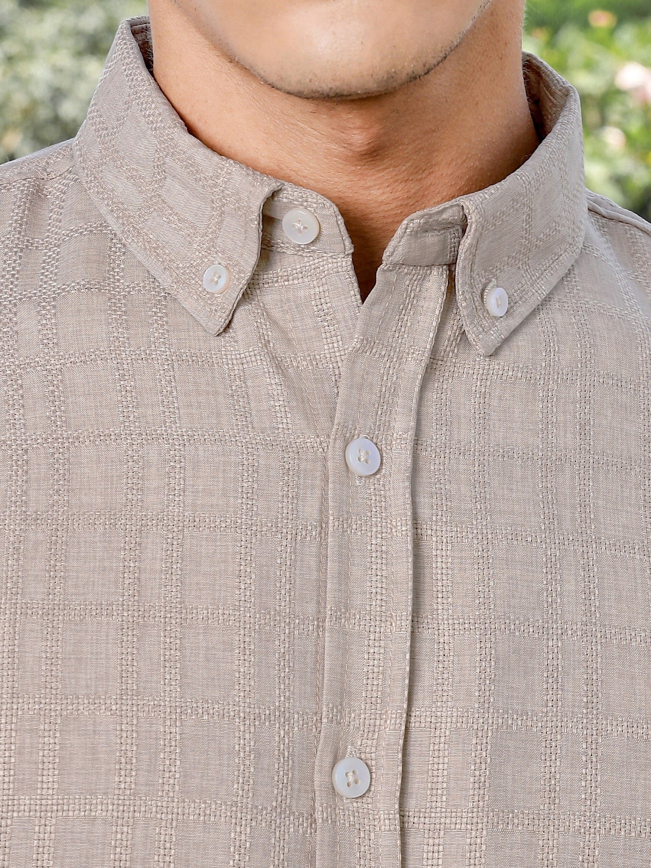 Thomas Scott Men Beige Slim Fit Long Sleeves Button-Down Collar Woven Casual Shirt