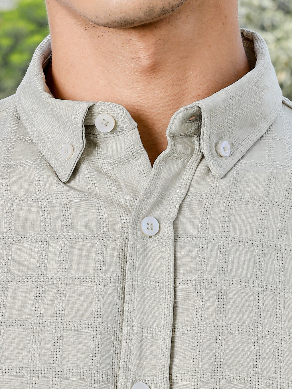 Thomas Scott Men Green Slim Fit Long Sleeves Button-Down Collar Woven Casual Shirt