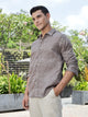 Thomas Scott Men Brown Slim Fit Long Sleeve Abstract Print Casual Shirt