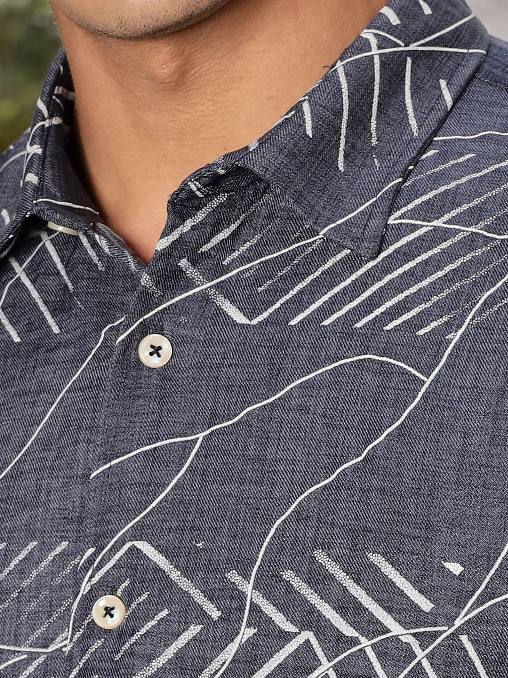 Thomas Scott Men Blue Slim Fit Long Sleeve Abstract Print Casual Shirt