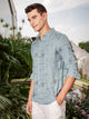 Thomas Scott Men Blue Regular Fit Long Sleeves Cutaway Collar Embroidered Shirt