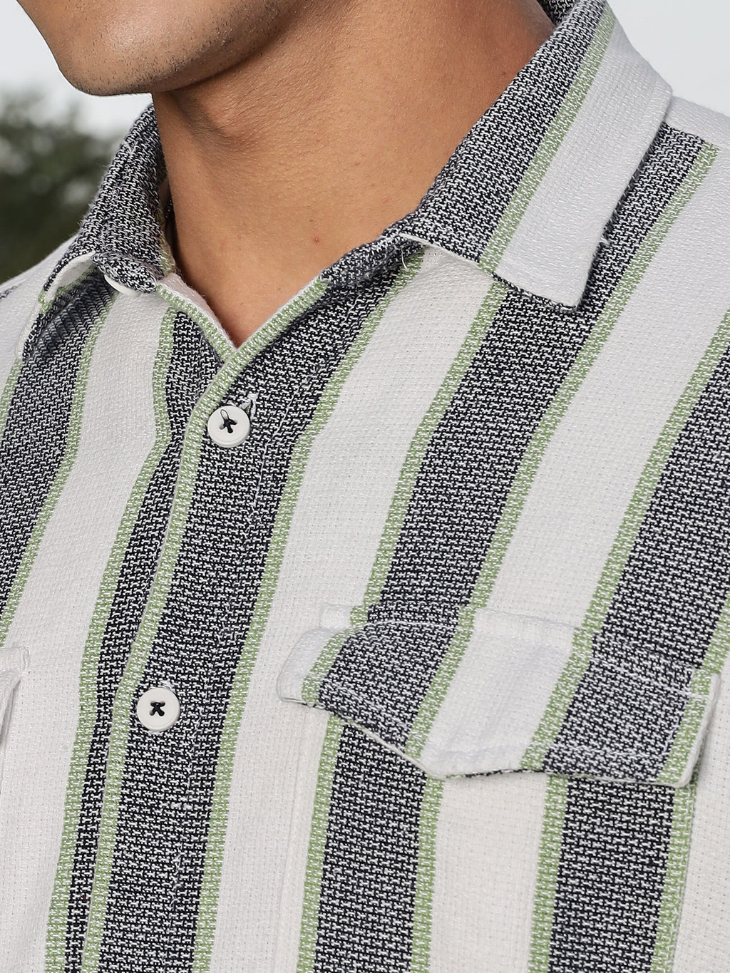 Thomas Scott Men White Slim Fit Long Sleeve Vertical Stripes Casual Shirt