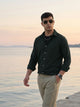 Thomas Scott Men Premium Green Regular Fit Long Sleeves Spread Collar Textured Casual Shirt