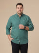 Olive Cricket Club Collection Regular Fit Plus Size Button Down Collar Twill Shirt For Men