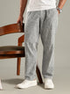 Green Straight Fit Mid-Rise Sriped Linen Trouser For Men