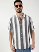 Thomas Scott Men Premium Slim Fit Opaque Striped Casual Shirt