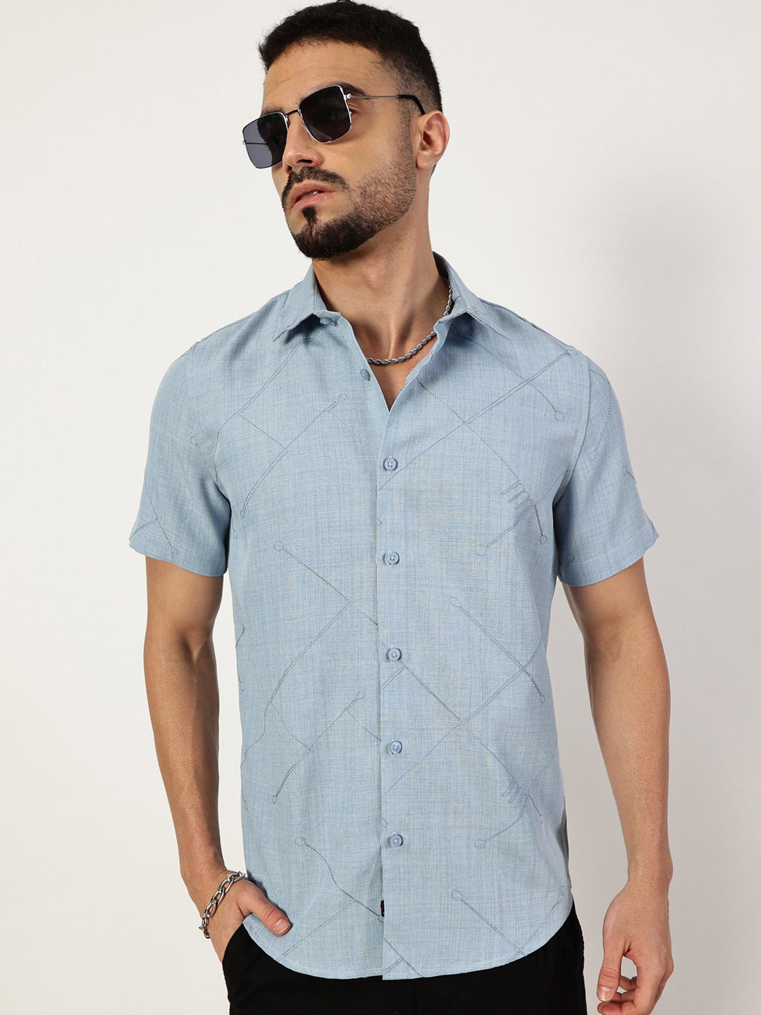 Thomas Scott Men Premium Slim Fit Opaque Casual Shirt