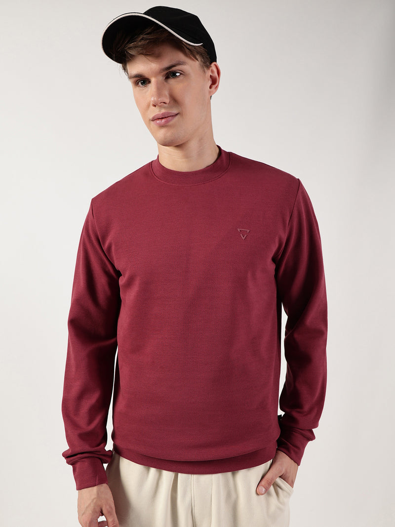 Thomas Scott Men Anti Odour Solid Round Neck Pullover Sweatshirt