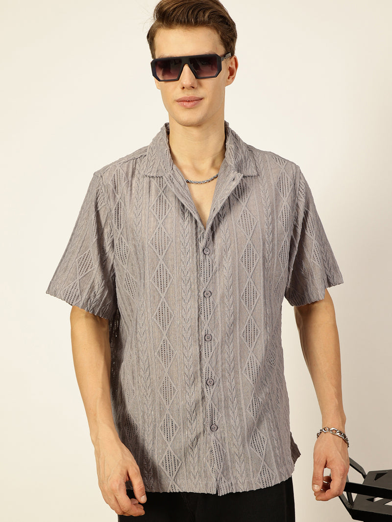 Thomas Scott Men Premium Semi Sheer Casual Shirt