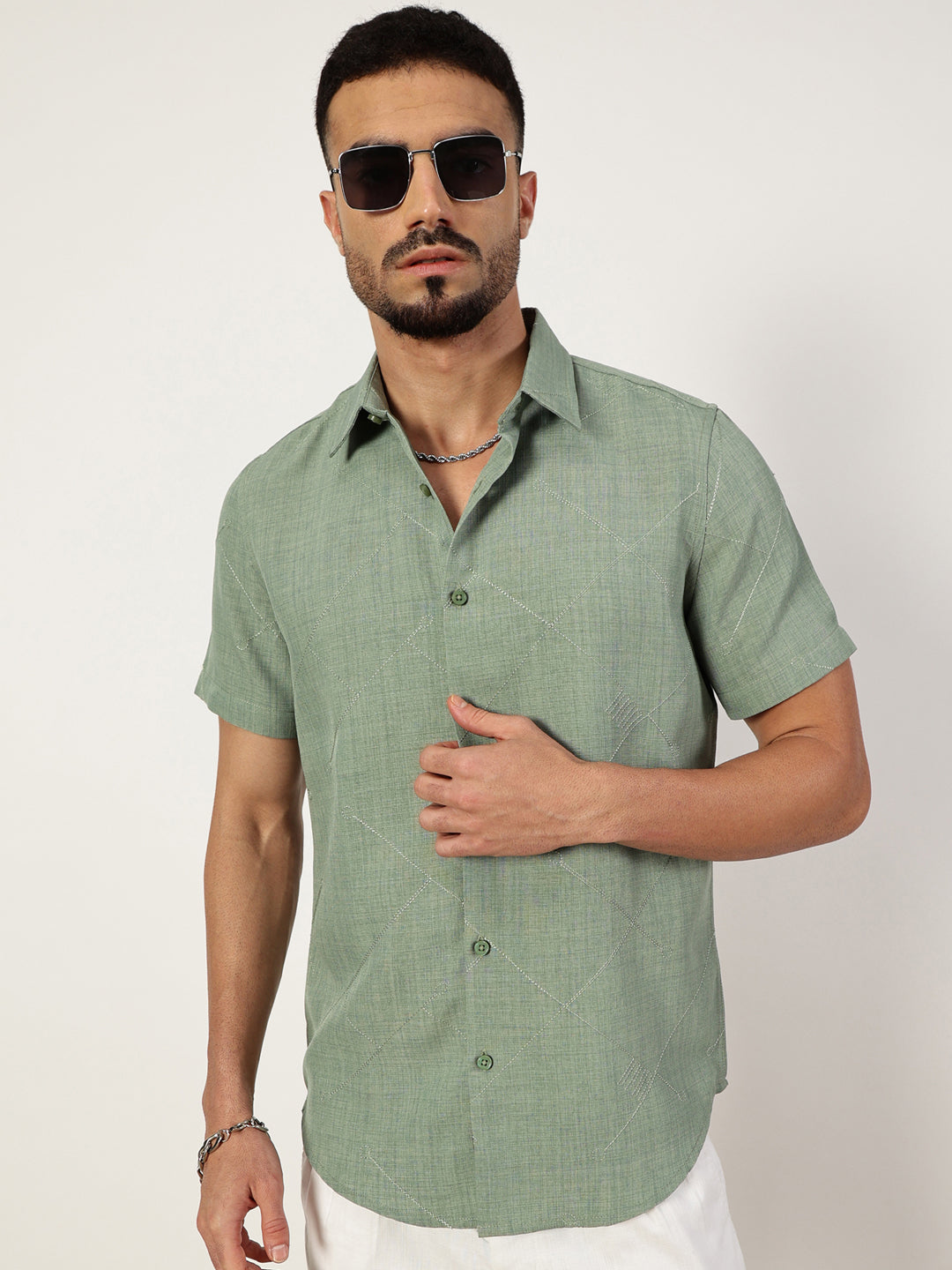 Thomas Scott Men Premium Slim Fit Opaque Casual Shirt