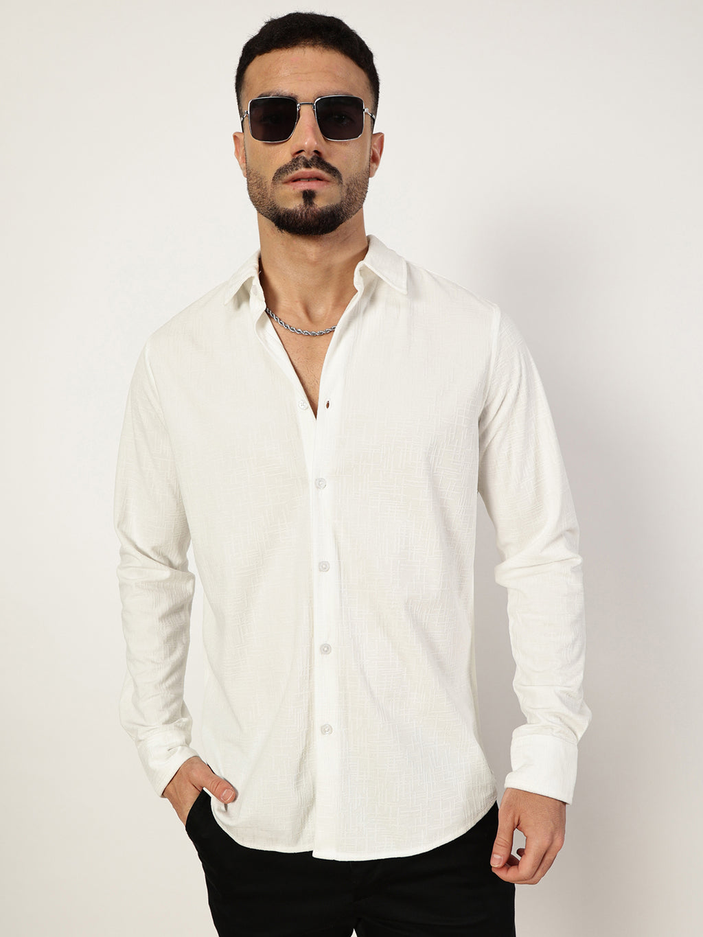 Thomas Scott Men Premium Slim Fit Opaque Casual Shirt