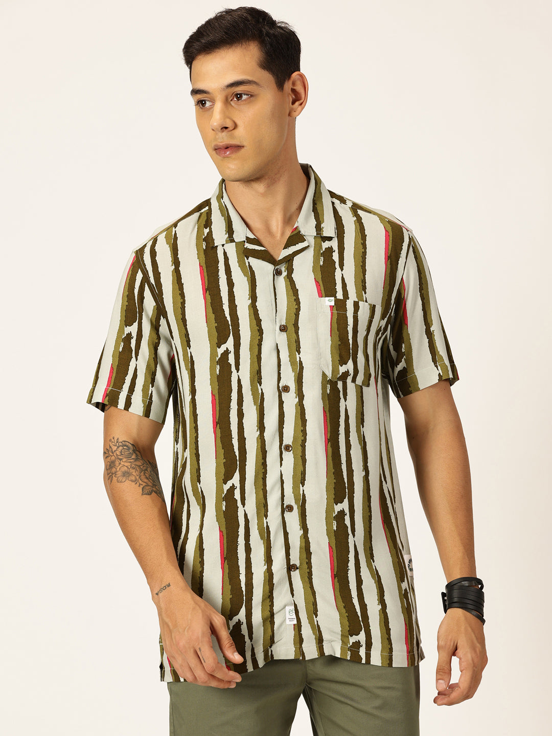 Thomas Scott Men Smart Striped Casual Shirt