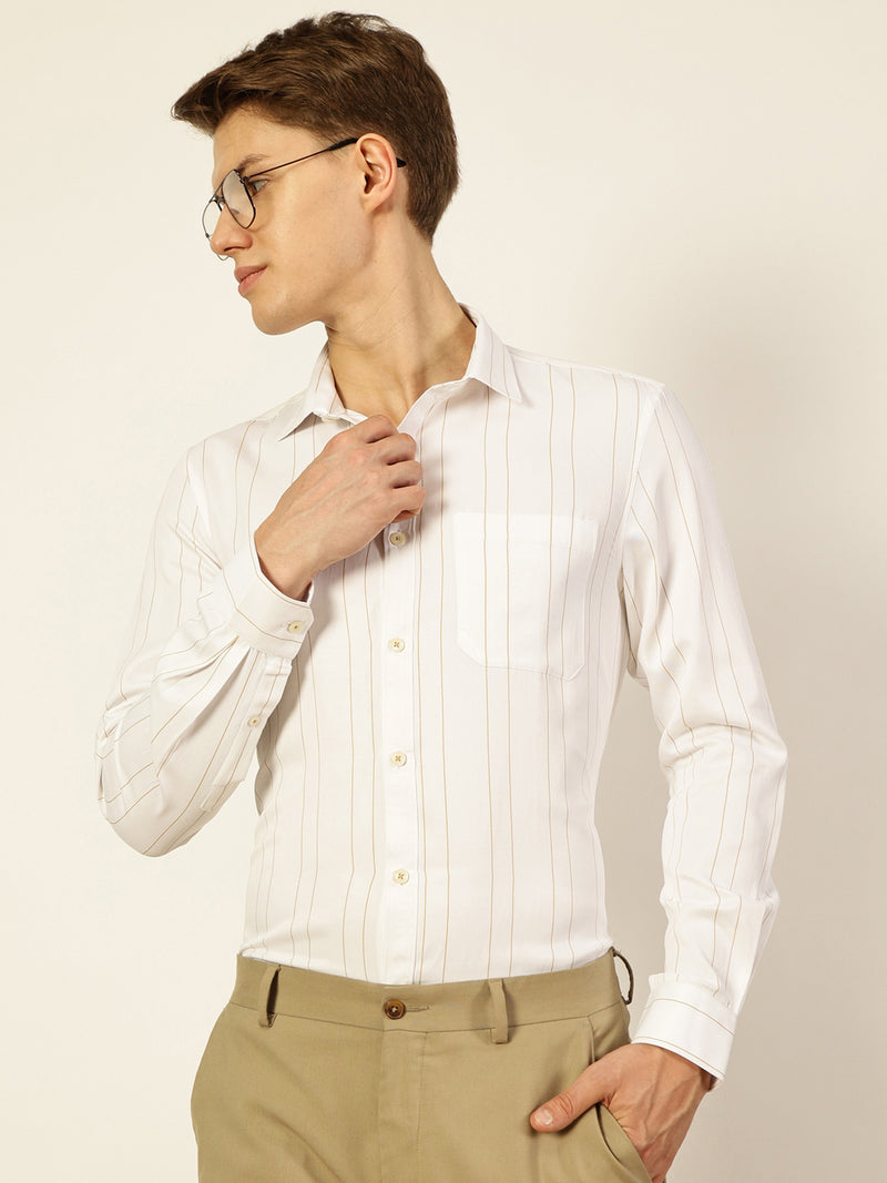 Thomas Scott Men Smart Opaque Striped Formal Shirt