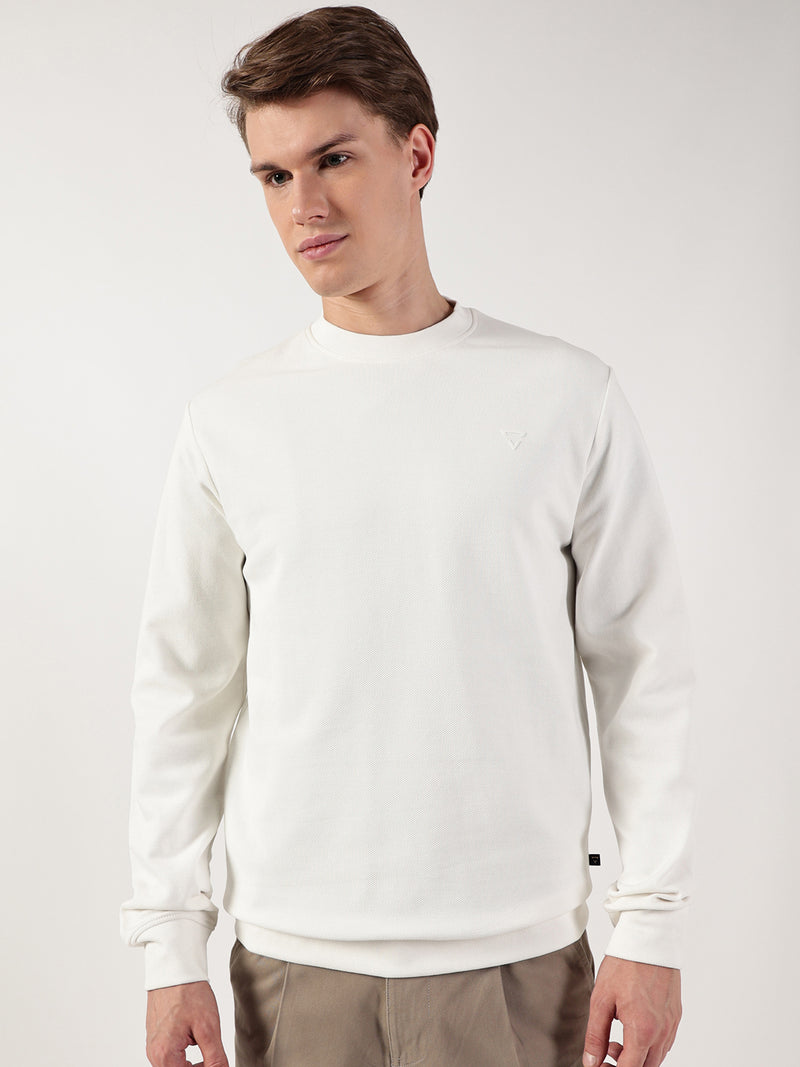 Thomas Scott Men Anti Odour Solid Round Neck Pullover Sweatshirt
