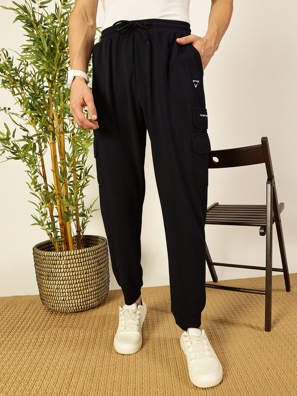 Thomas Scott Men Mid Rise Relaxed Fit Track Pants Joggers