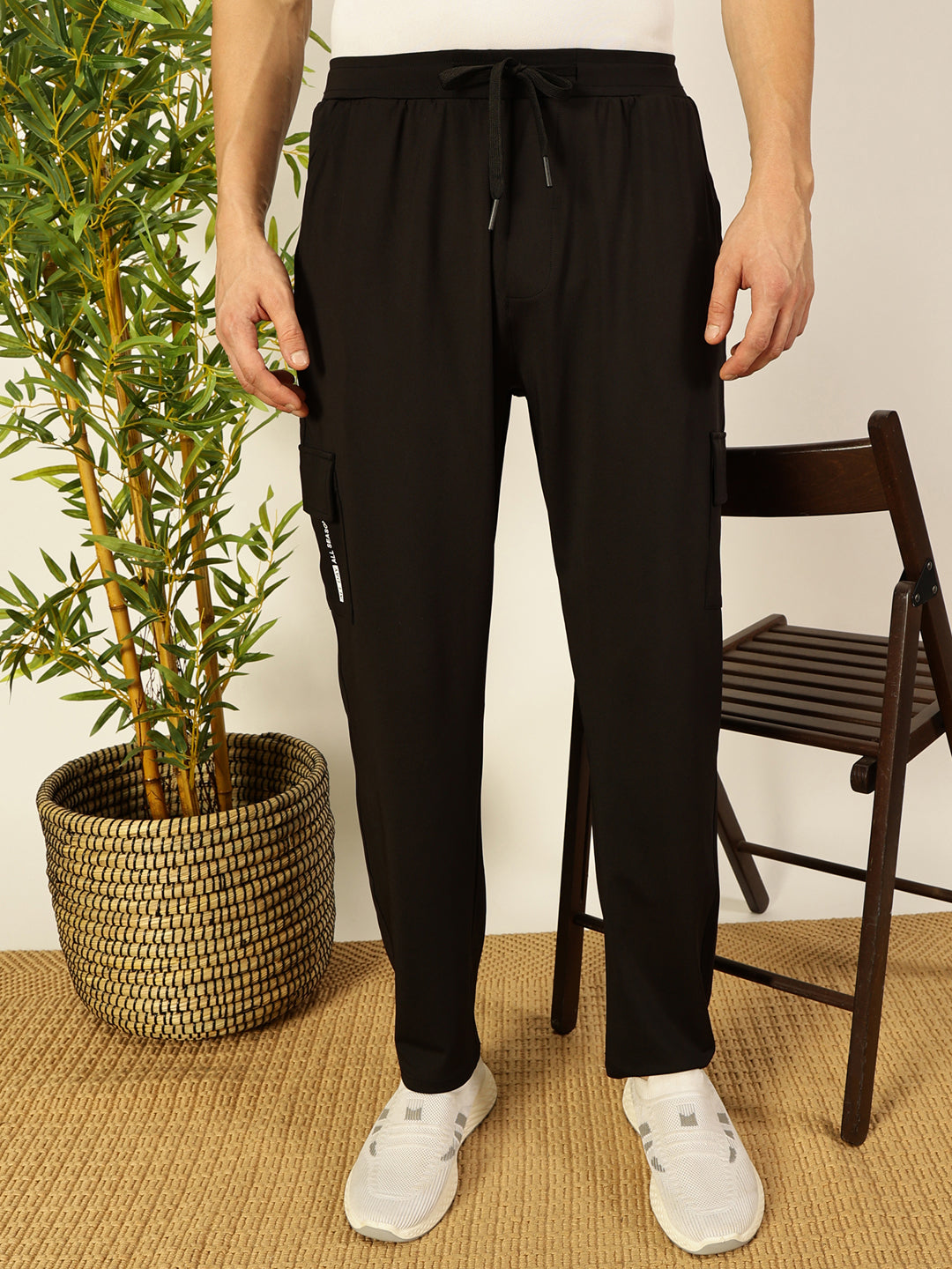 Thomas Scott Men Solid Relaxed Fit Cotton Track Pants
