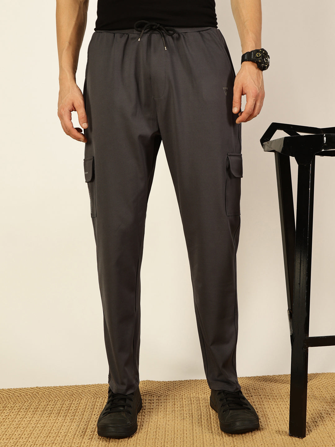 Thomas Scott Men Mid Rise Solid Cotton Track Pants