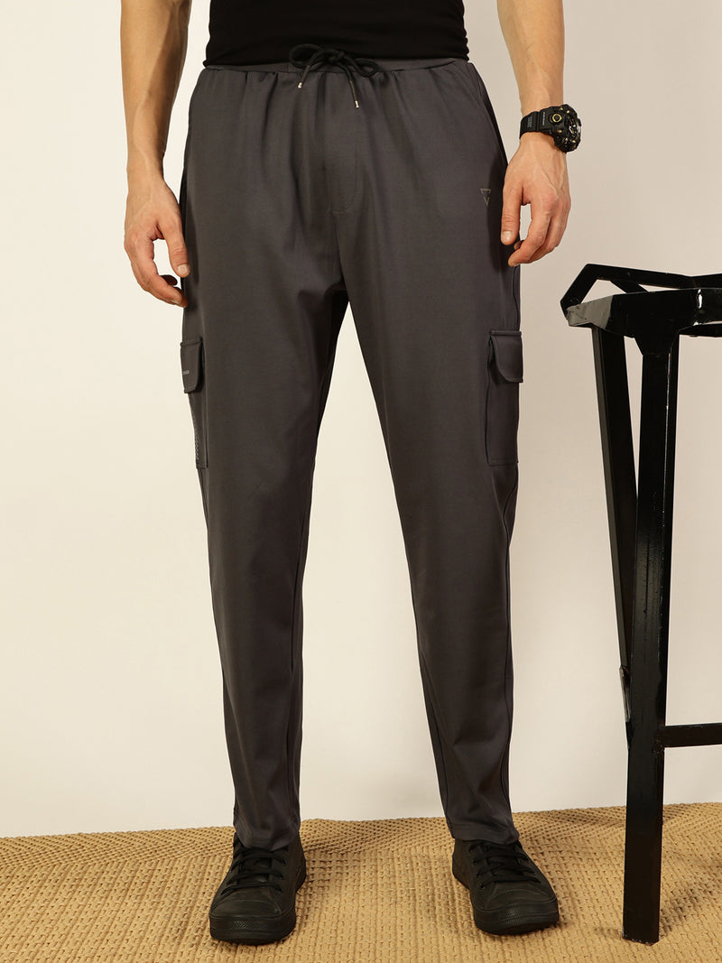 Thomas Scott Men Mid Rise Solid Cotton Track Pants